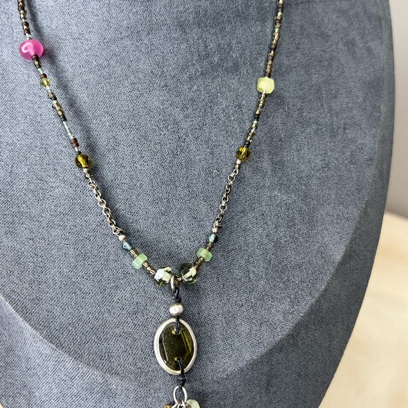 SILPADA Chalcedony Aventurine Glass Multi-Color Beaded Sterling Silver Necklace - Picture 5 of 5